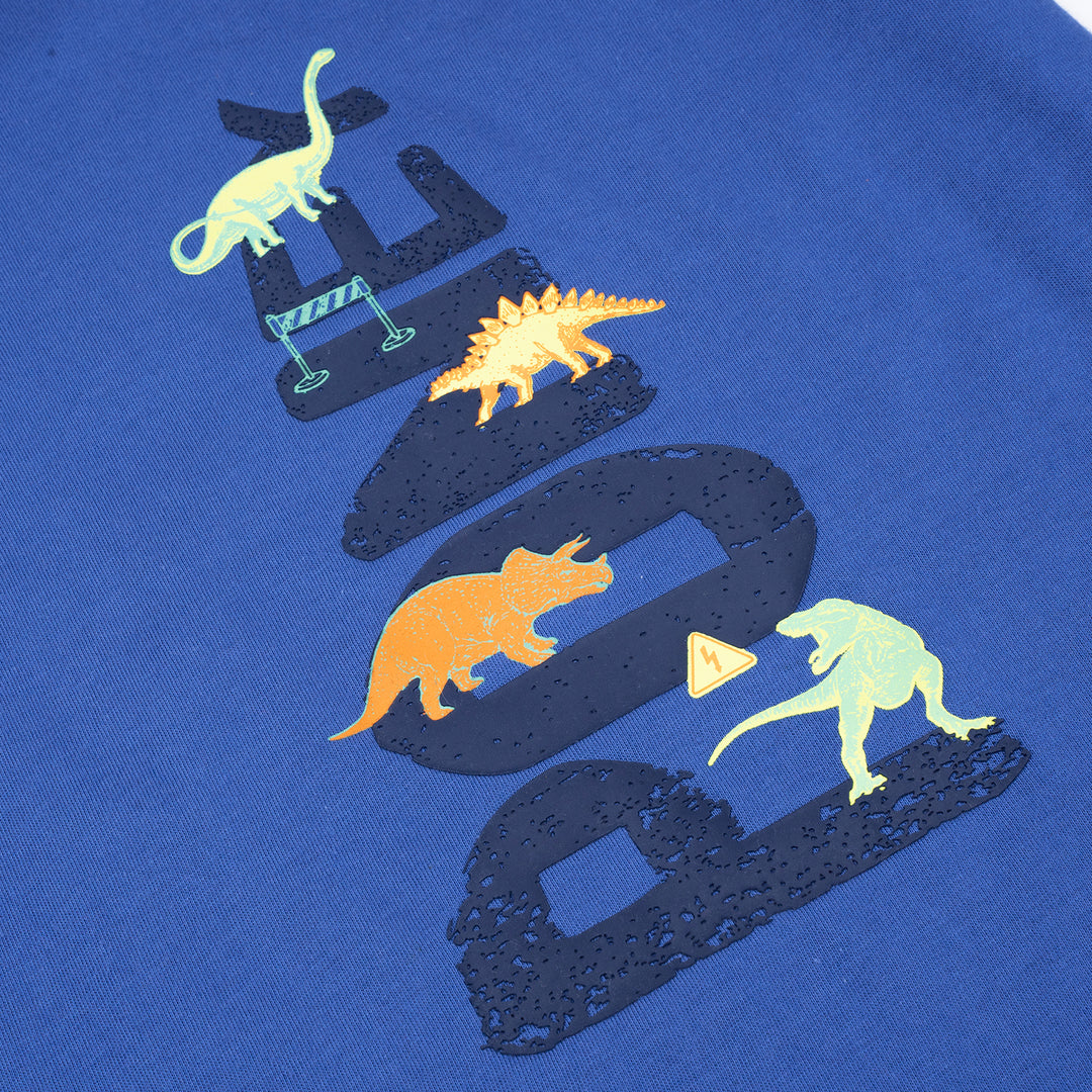 Poney Boys Blue Saurus on the Work Short Sleeve Tee