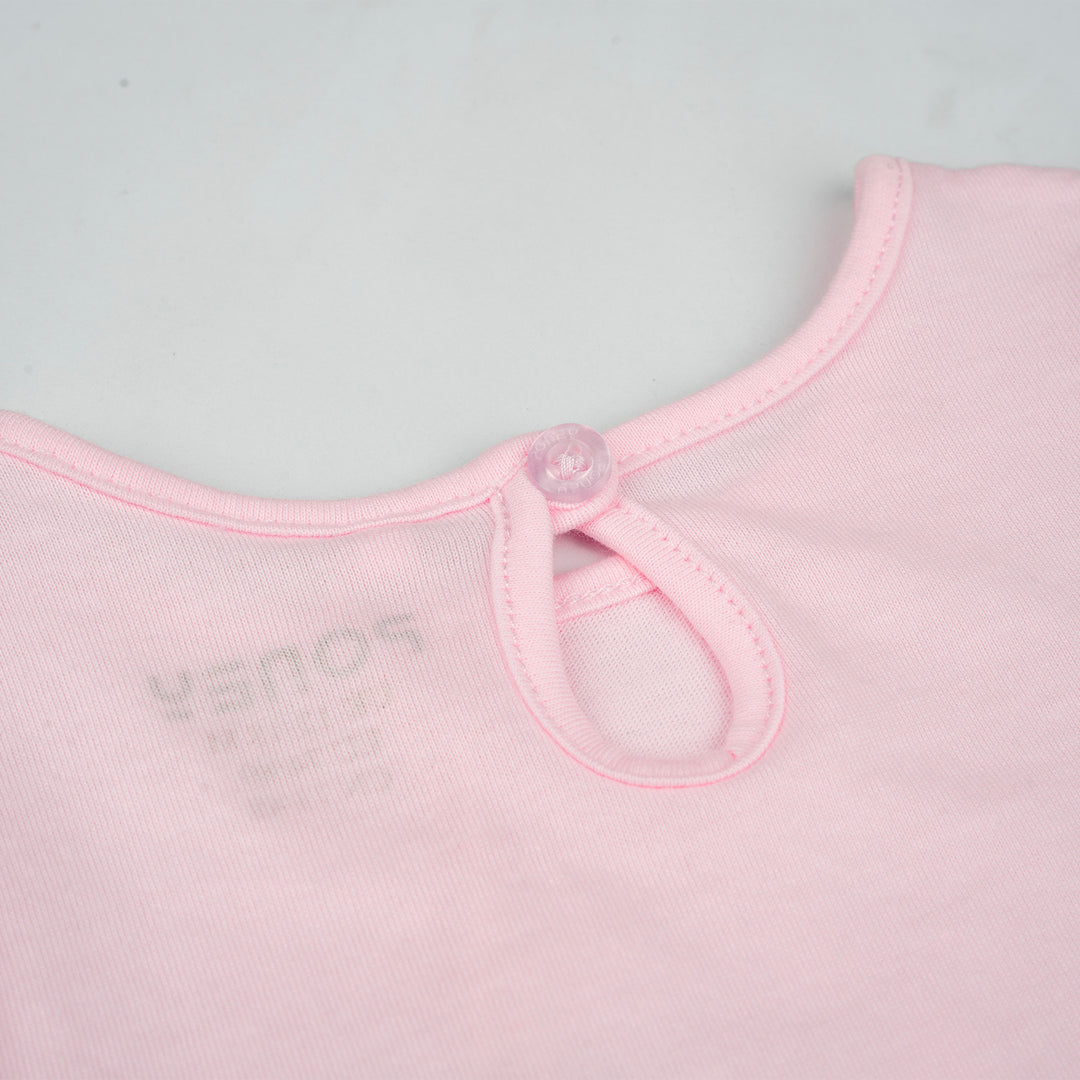 Poney Girls Light Pink Happy Little Hippo-Poney Short Sleeve Tee
