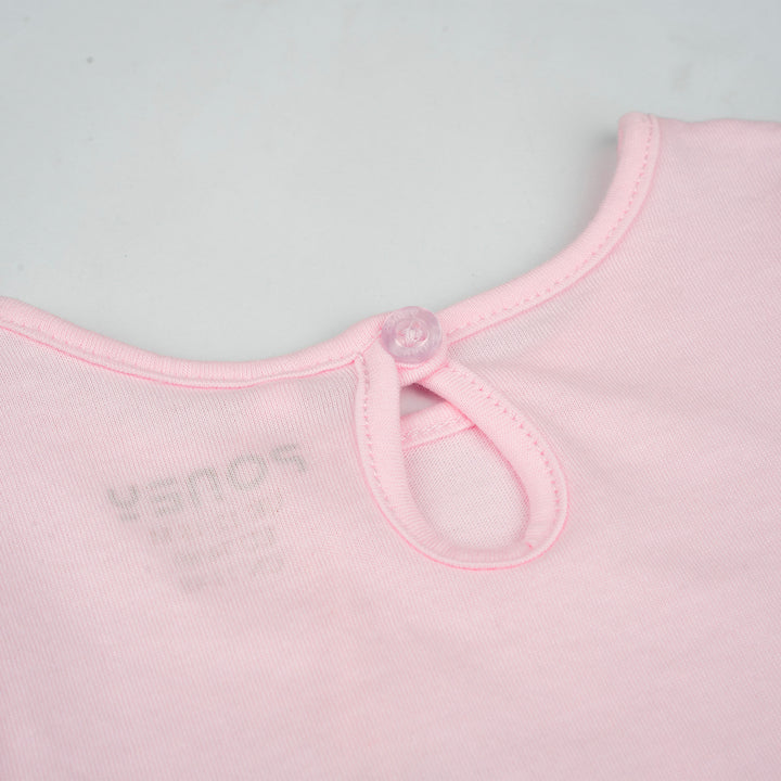 Poney Girls Light Pink Happy Little Hippo-Poney Short Sleeve Tee