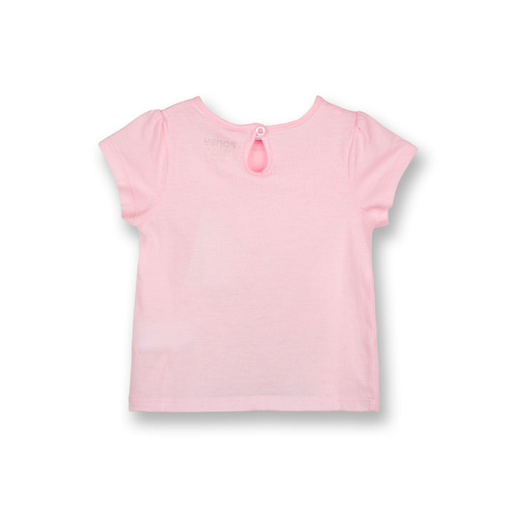 Poney Girls Light Pink Happy Little Hippo-Poney Short Sleeve Tee