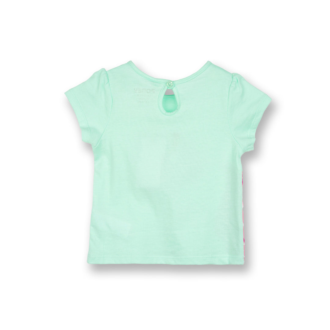Poney Girls Light Green Fabulousome Unicorn Short Sleeve Tee
