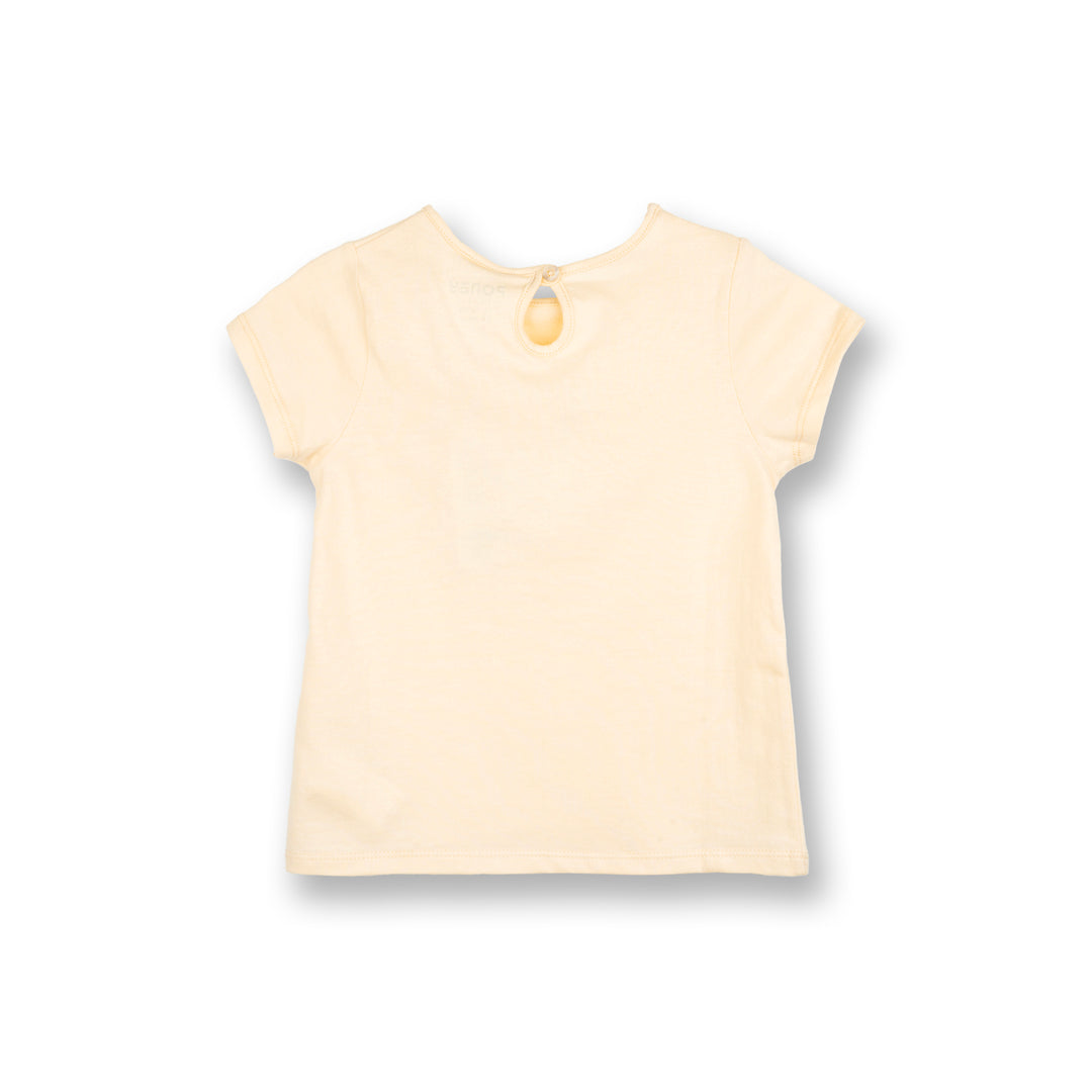 Poney Girls Beige Today Is A Good Day Short Sleeve Tee