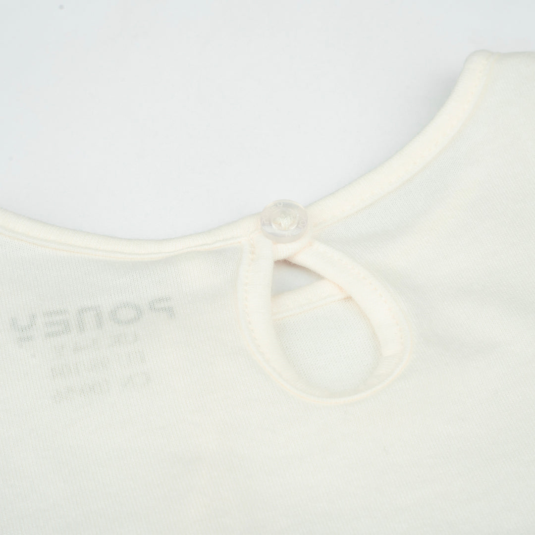 Poney Girls White Bunny in Watering Pot Short Sleeve Tee