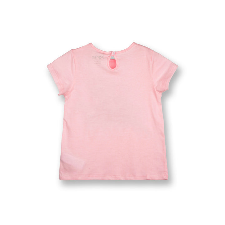 Poney Girls Light Pink Poney's Magical Castle Short Sleeve Tee
