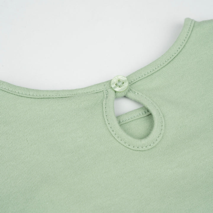 Poney Girls Green Fancy Scarf Kitty Short Sleeve Tee