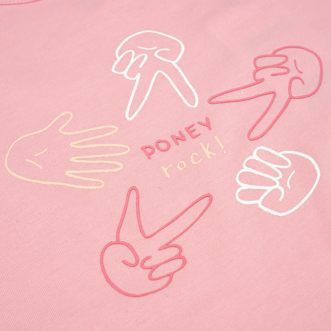 Poney Girls Pink Poney Rock Short Sleeve Tee