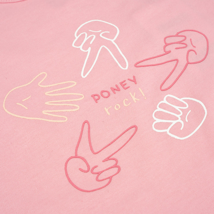 Poney Girls Pink Poney Rock Short Sleeve Tee