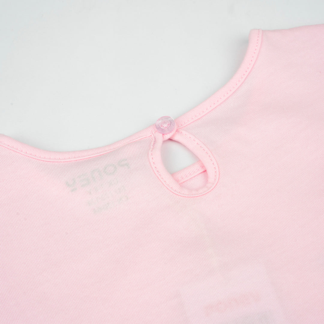 Poney Girls Light Pink Poney Glitter Puzzle Short Sleeve Tee