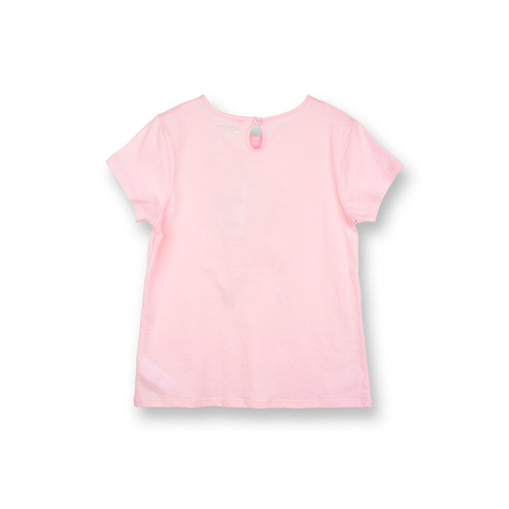 Poney Girls Light Pink Poney Glitter Puzzle Short Sleeve Tee