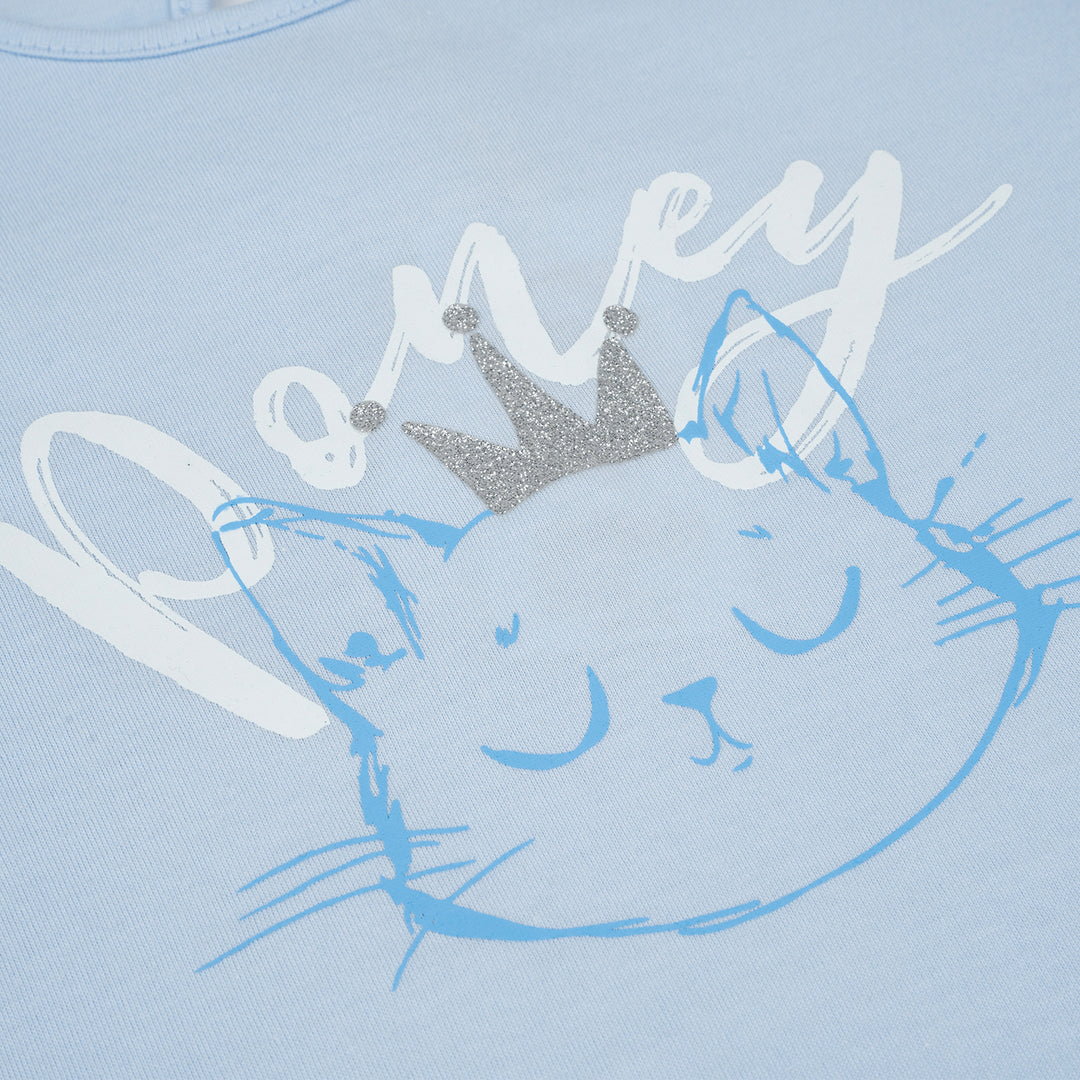 Poney Girls Light Blue Purrr-rincess Short Sleeve Tee