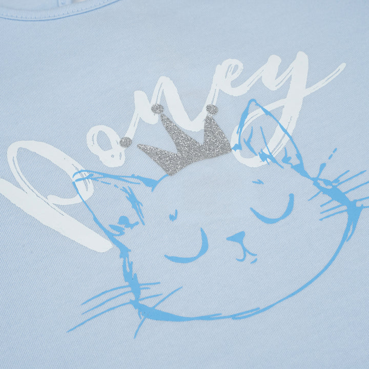 Poney Girls Light Blue Purrr-rincess Short Sleeve Tee