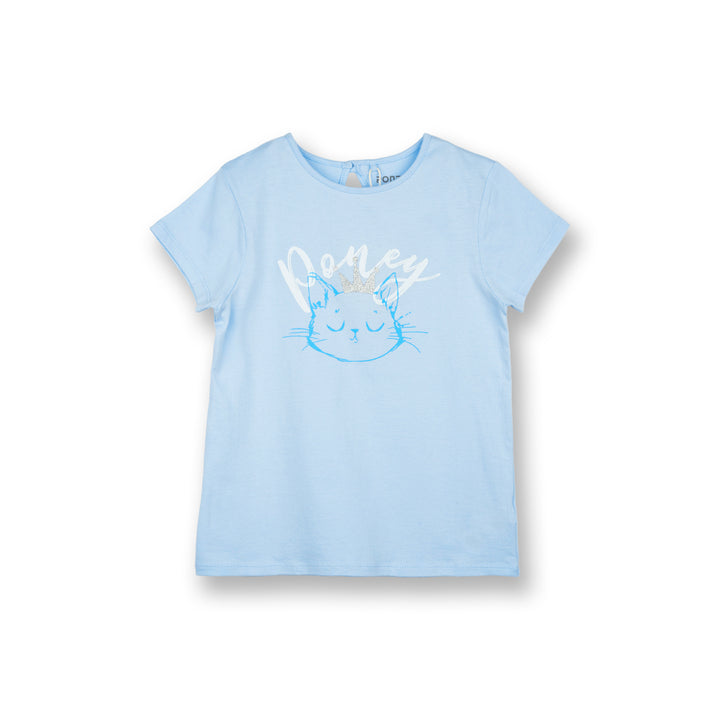 Poney Girls Light Blue Purrr-rincess Short Sleeve Tee