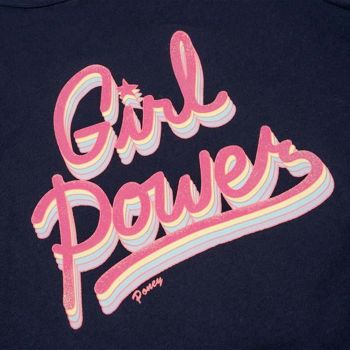 Poney Girls Navy Girl Powers Short Sleeve Tee