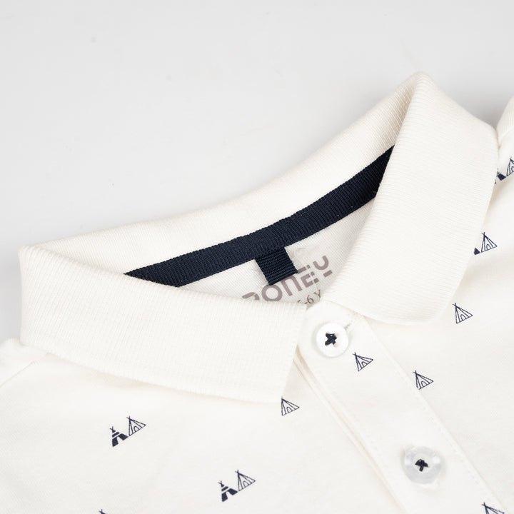 Poney Boys White Glamping Short Sleeve Polo