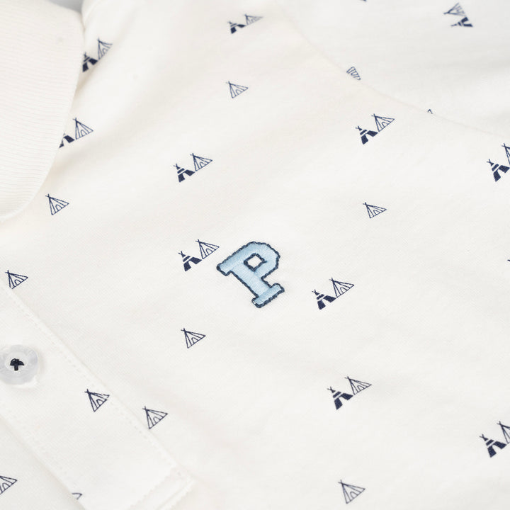 Poney Boys White Glamping Short Sleeve Polo