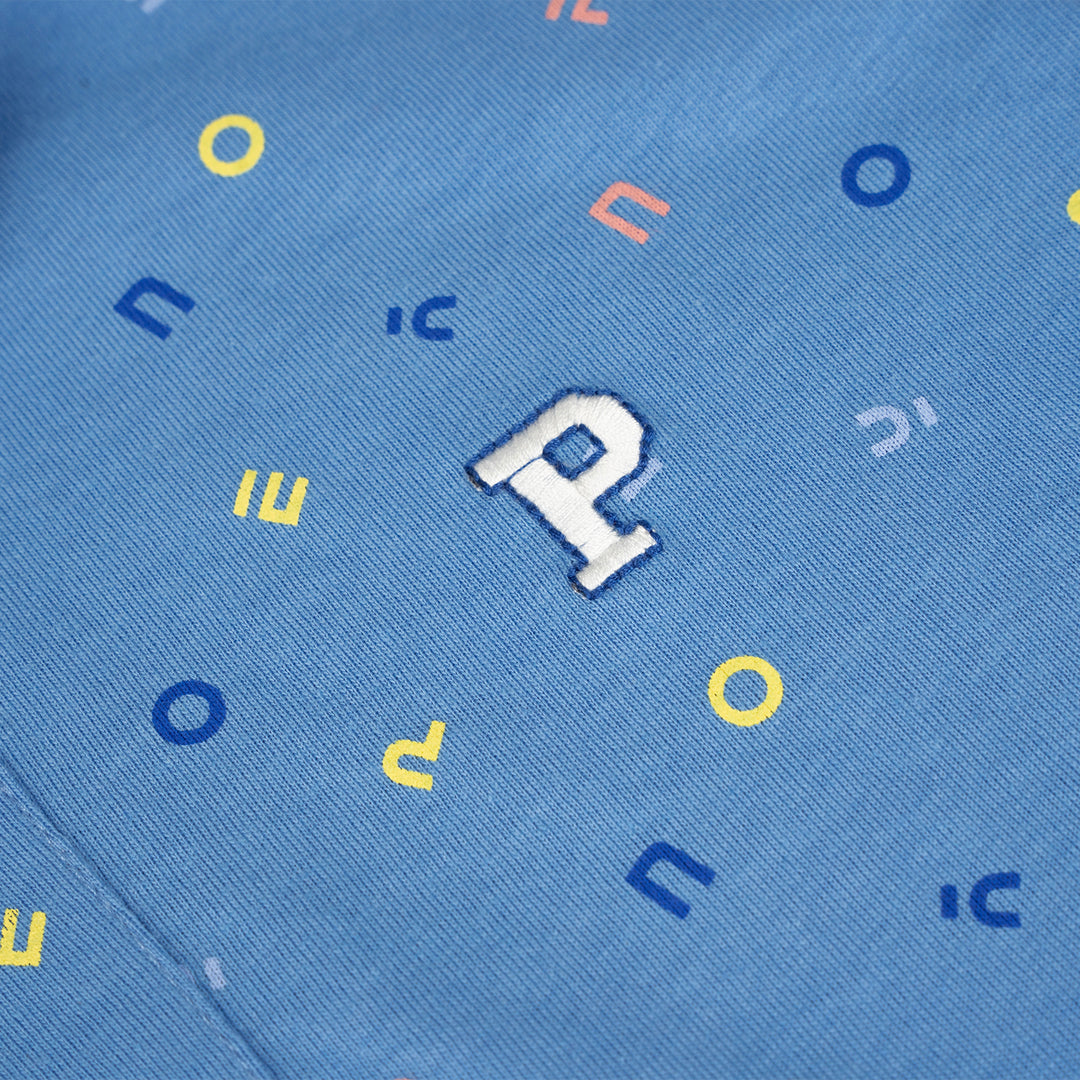 Poney Boys Blue Colourful Logo Short Sleeve Polo