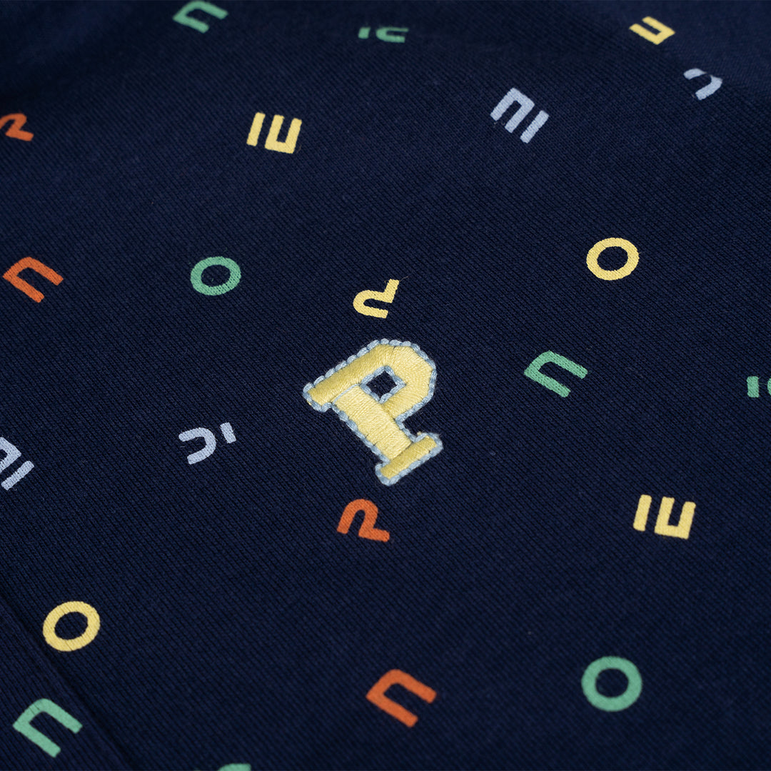 Poney Boys Navy Colourful Logo Short Sleeve Polo