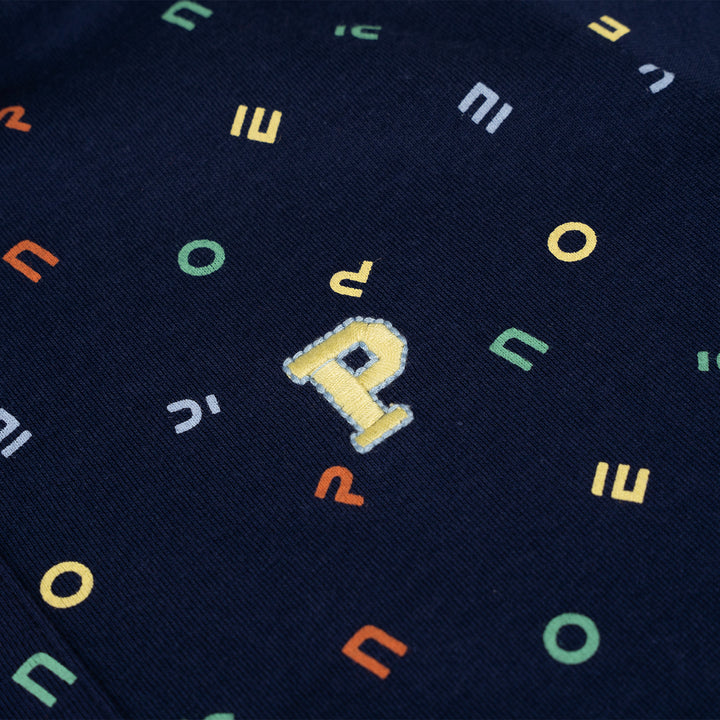 Poney Boys Navy Colourful Logo Short Sleeve Polo