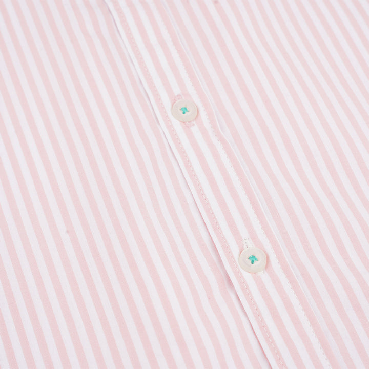 Poney Boys Pink-a-boo Striped Short Sleeve Shirt