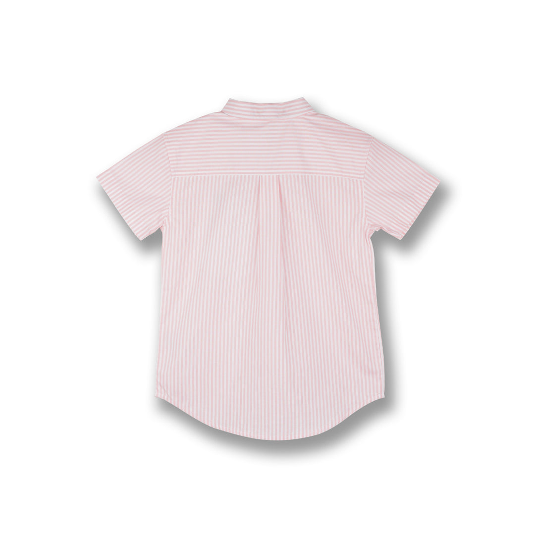 Poney Boys Pink-a-boo Striped Short Sleeve Shirt