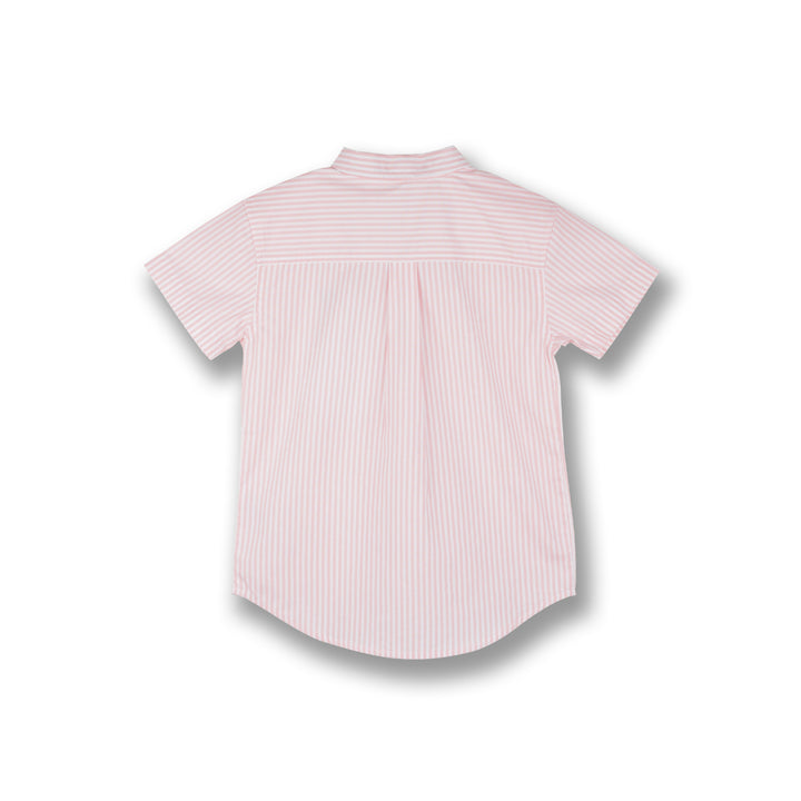 Poney Boys Pink-a-boo Striped Short Sleeve Shirt