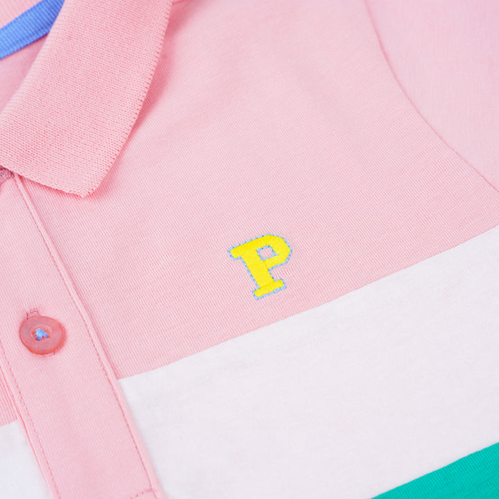 Poney Boys Pink Cut & Sew Short Sleeve Polo