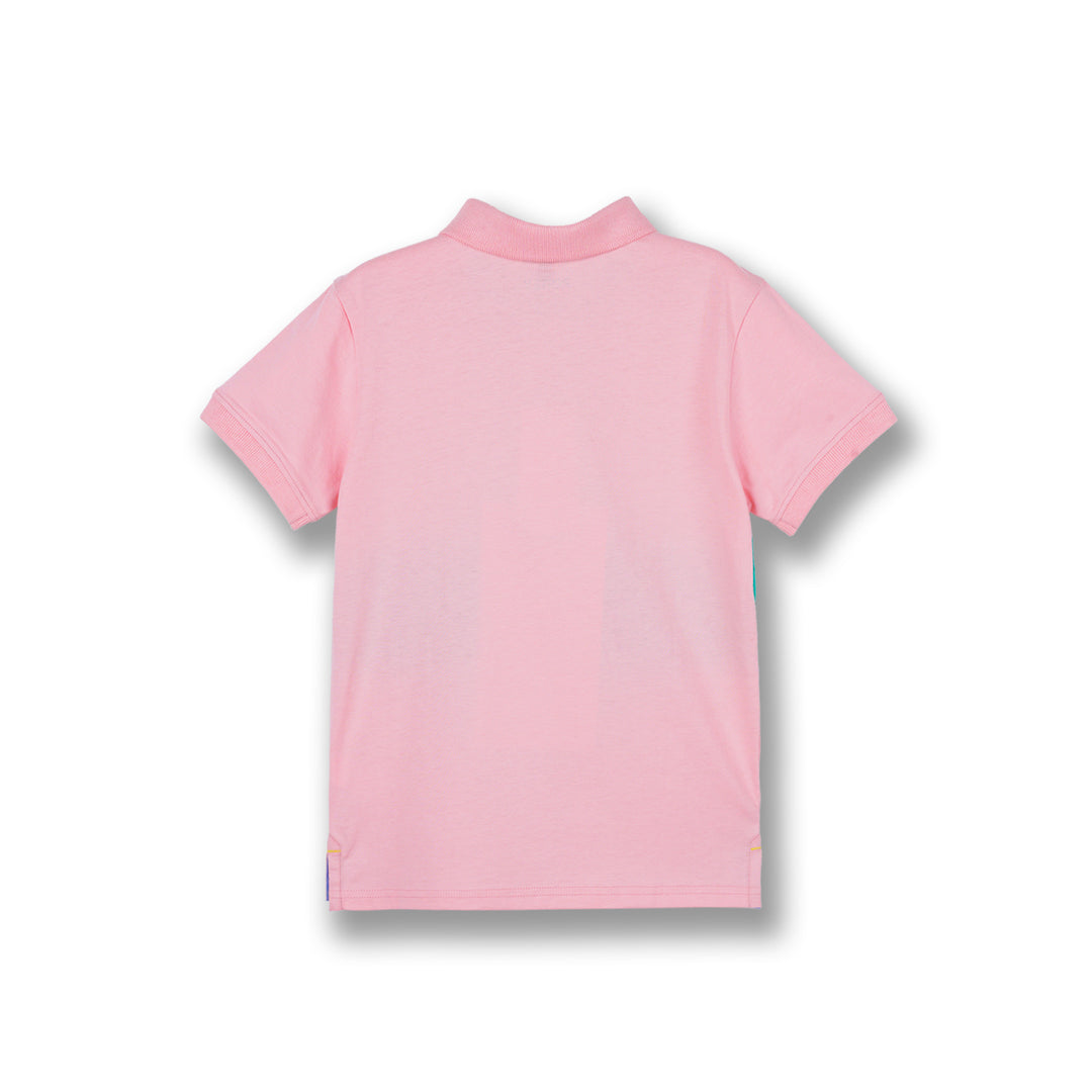 Poney Boys Pink Cut & Sew Short Sleeve Polo