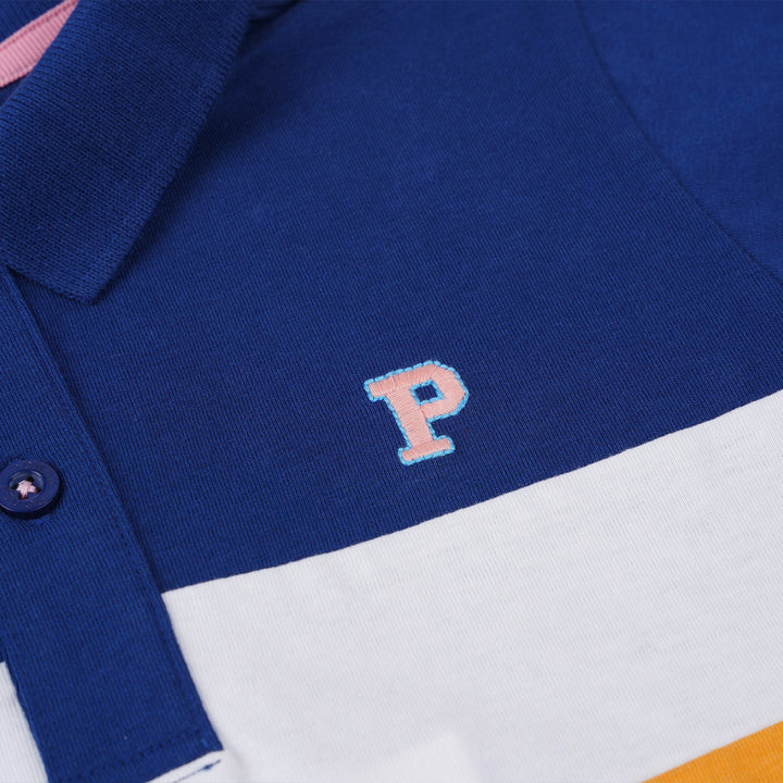 Poney Boys Blue Cut & Sew Short Sleeve Polo