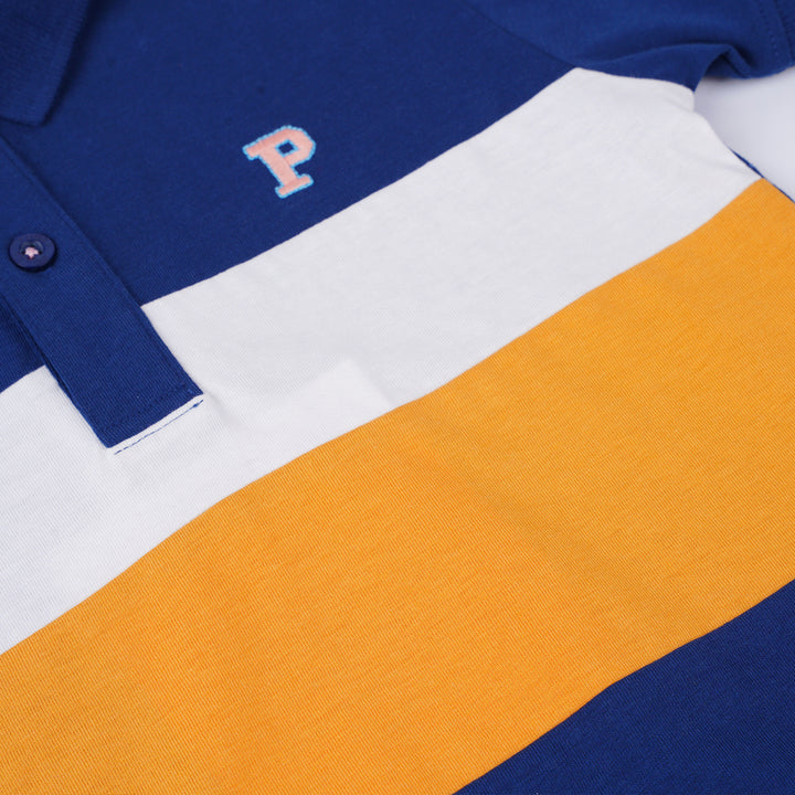 Poney Boys Blue Cut & Sew Short Sleeve Polo
