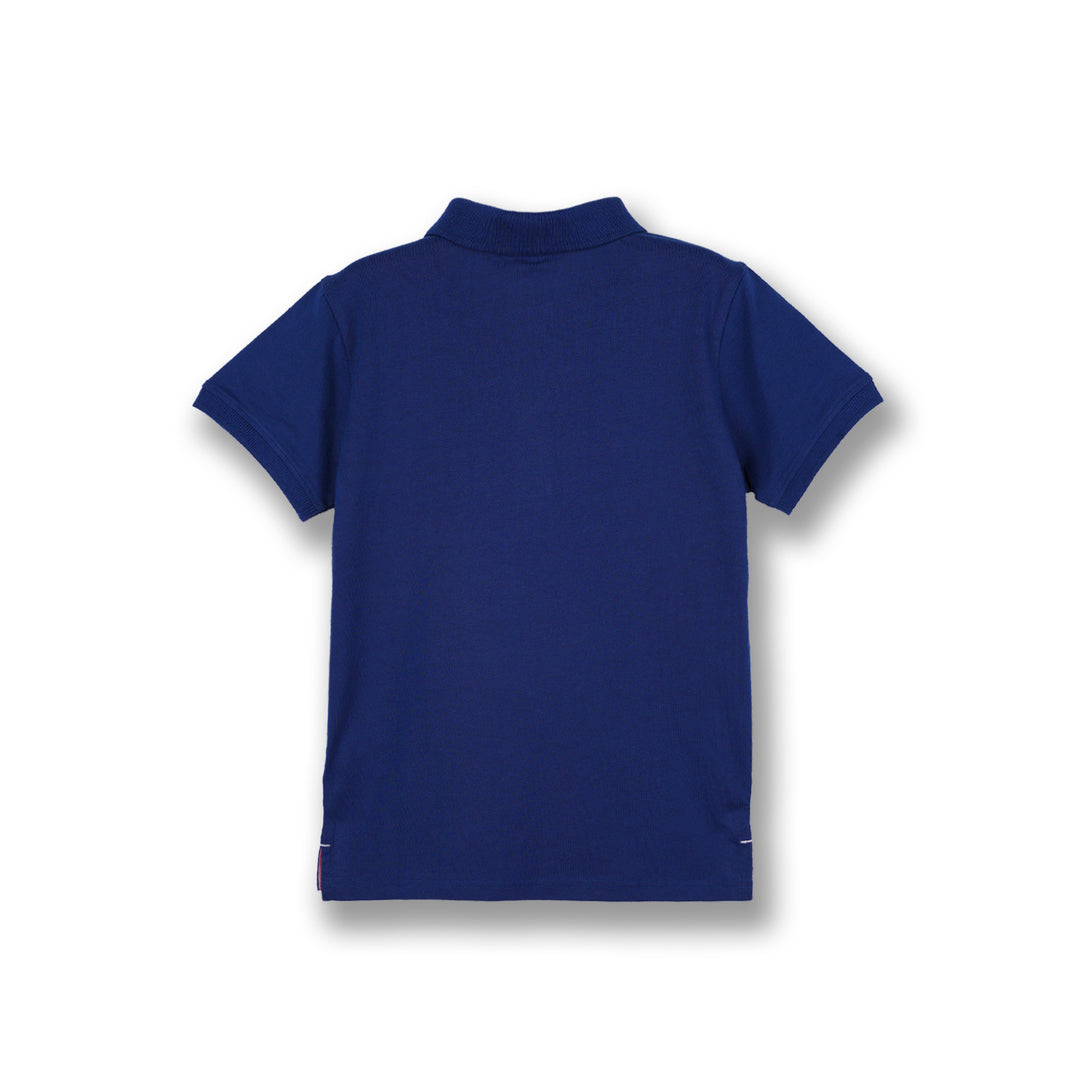 Poney Boys Blue Cut & Sew Short Sleeve Polo