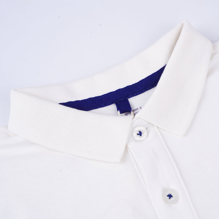 Poney Boys White Cut & Sew Short Sleeve Polo