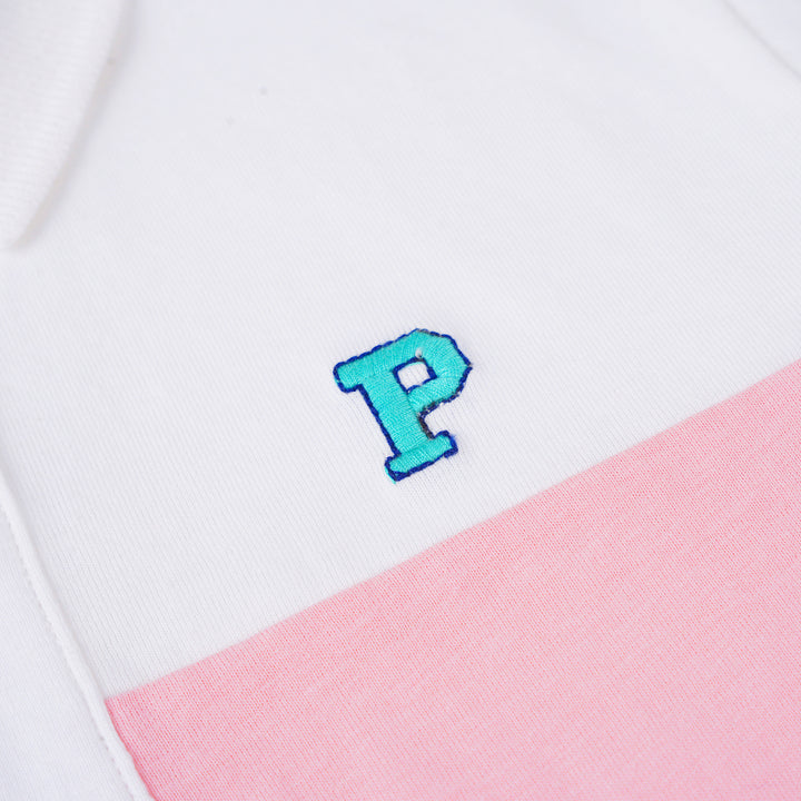 Poney Boys White Cut & Sew Short Sleeve Polo