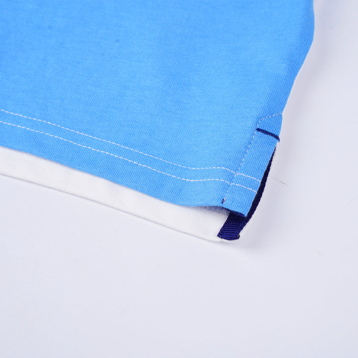 Poney Boys White Cut & Sew Short Sleeve Polo