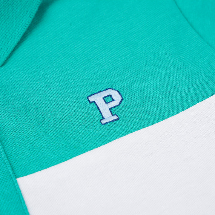 Poney Boys Green Cut & Sew Short Sleeve Polo