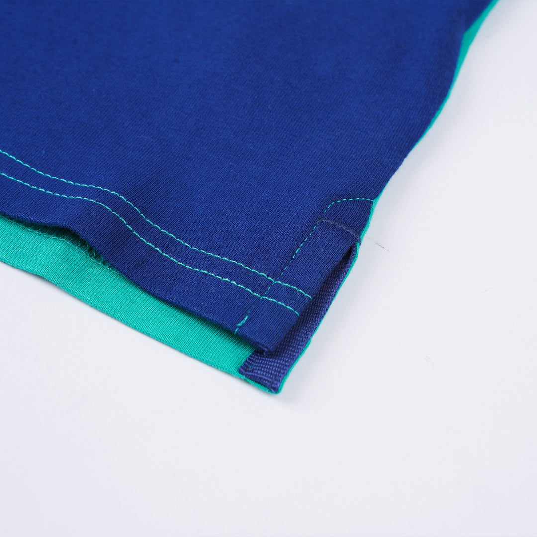 Poney Boys Green Cut & Sew Short Sleeve Polo