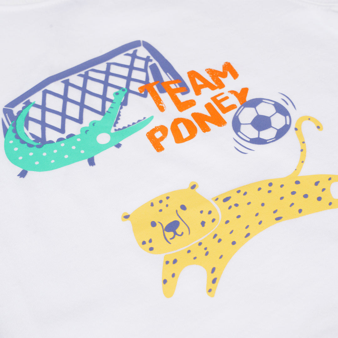 Poney Boys White Poney Football Club Short Sleeve Tee