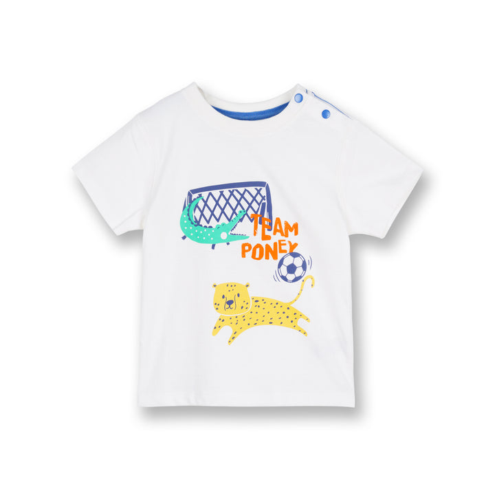 Poney Boys White Poney Football Club Short Sleeve Tee