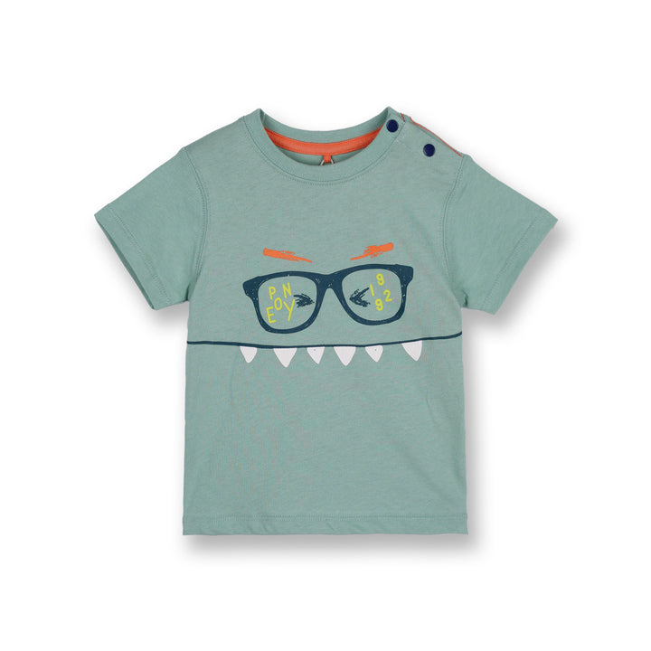 Poney Boys Green Geeky Monster Short Sleeve Tee