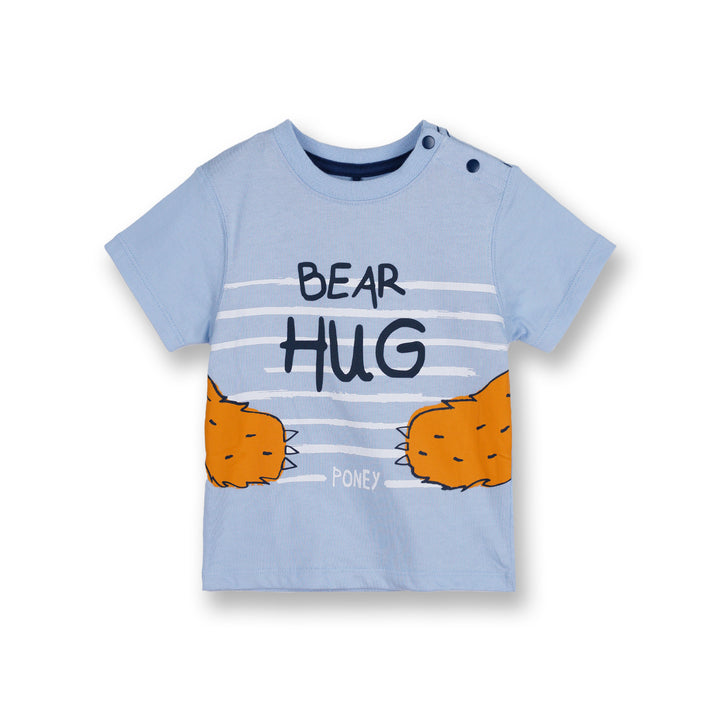 Poney Boys Light Blue Bear Hug Short Sleeve Tee