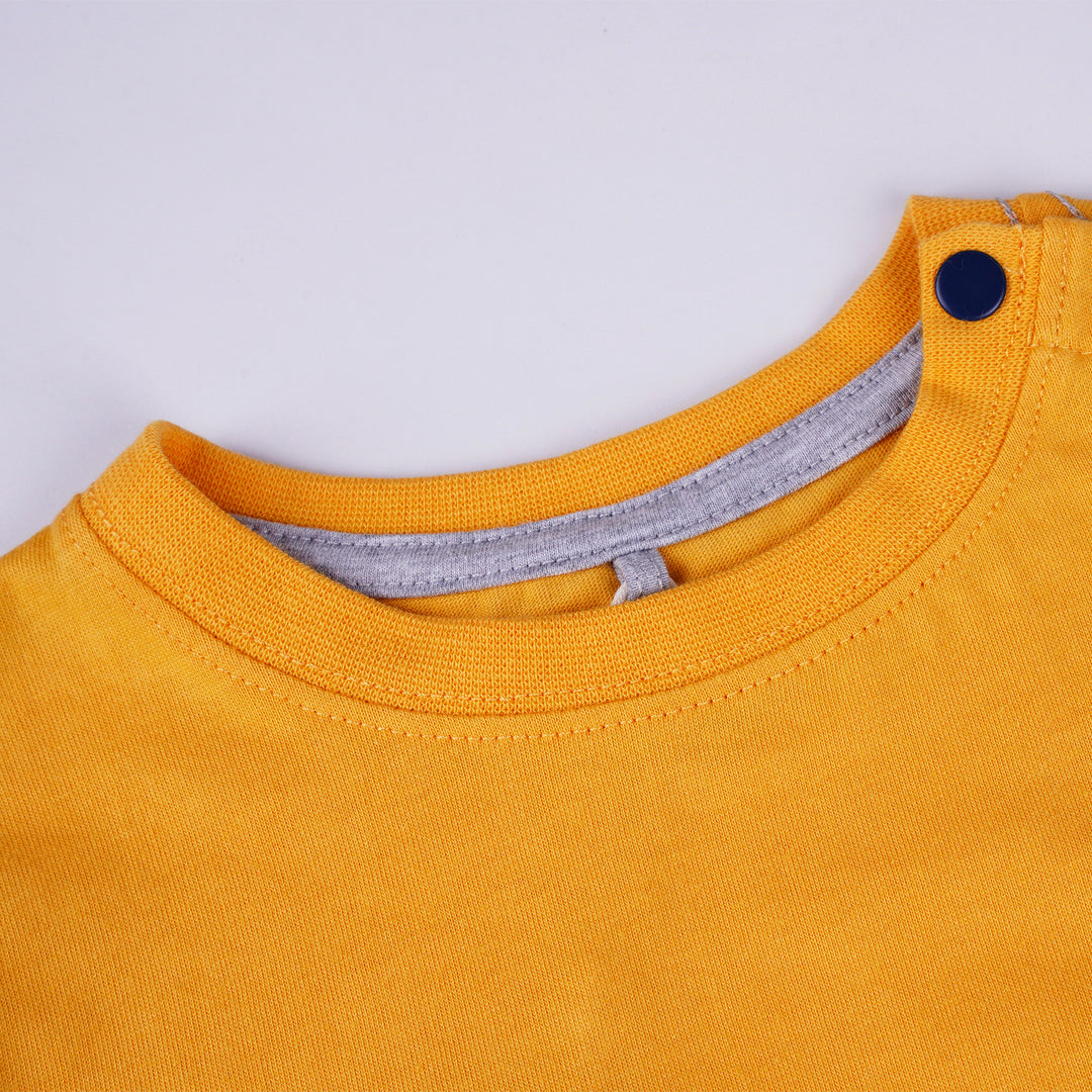 Poney Boys Yellow Let's Play with Dino Short Sleeve Tee