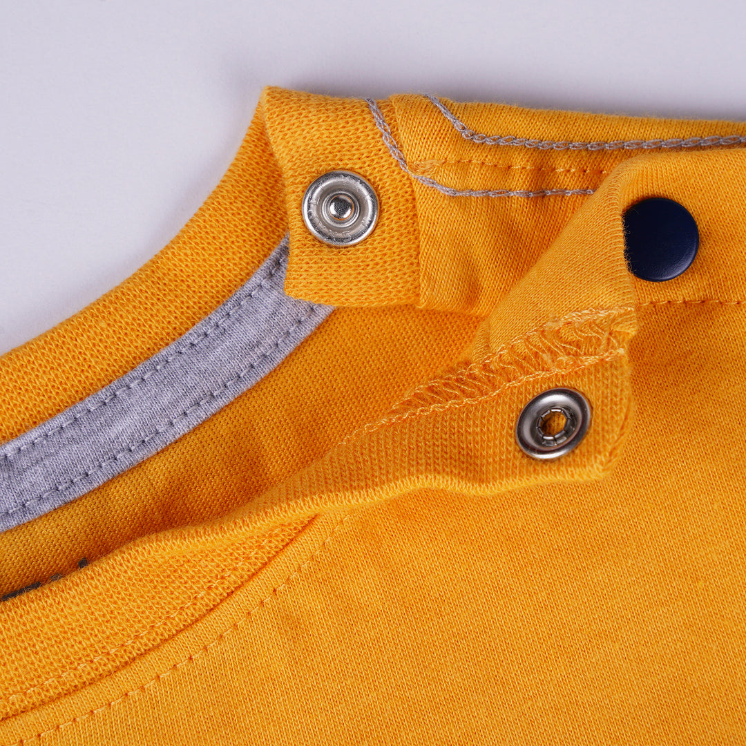 Poney Boys Yellow Let's Play with Dino Short Sleeve Tee