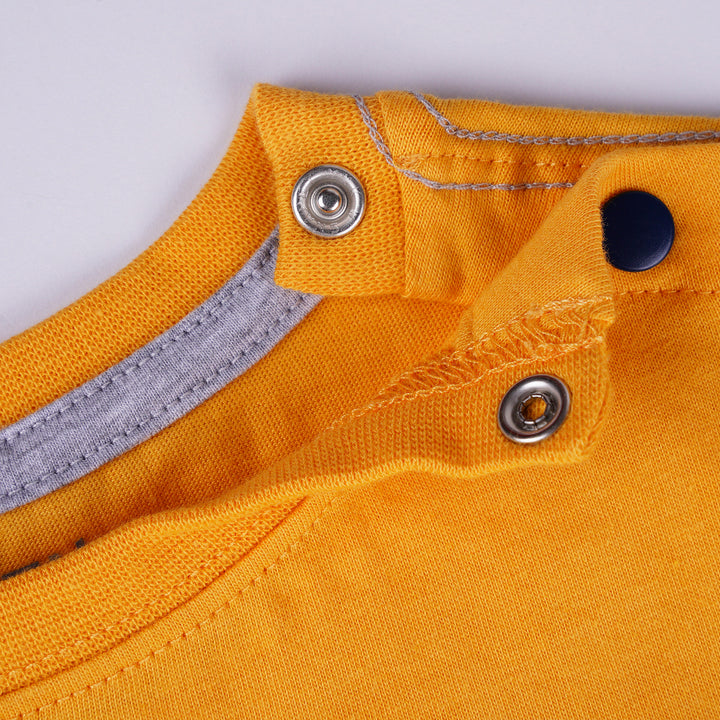 Poney Boys Yellow Let's Play with Dino Short Sleeve Tee