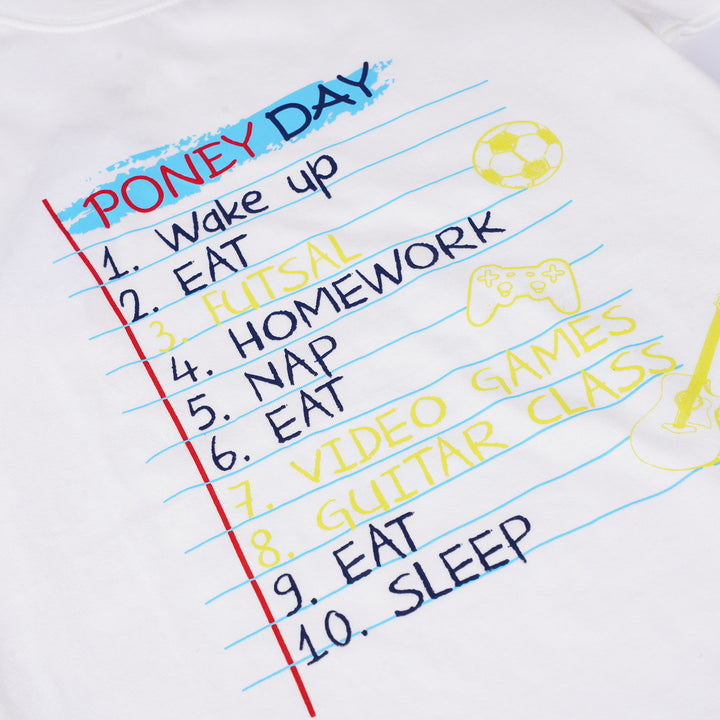 Poney Boys White Poney Day Short Sleeve Tee