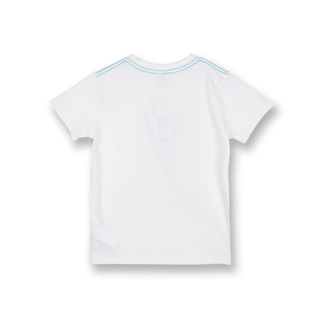 Poney Boys White Poney Day Short Sleeve Tee