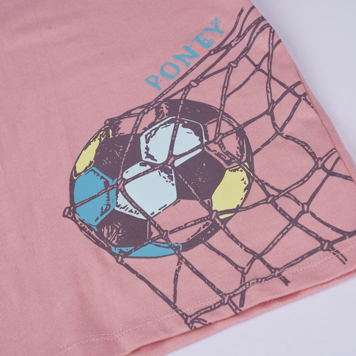 Poney Boys Pink Goal Short Sleeve Tee