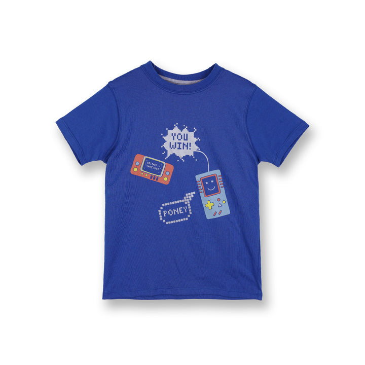 Poney Boys Blue Tim's Video Games Short Sleeve Tee