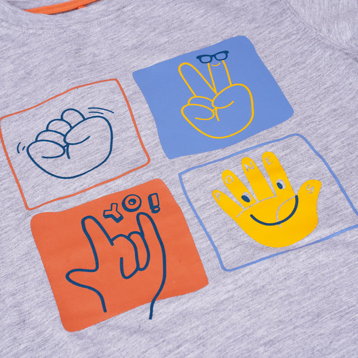 Poney Boys Melange Poney's Handsign Short Sleeve Tee