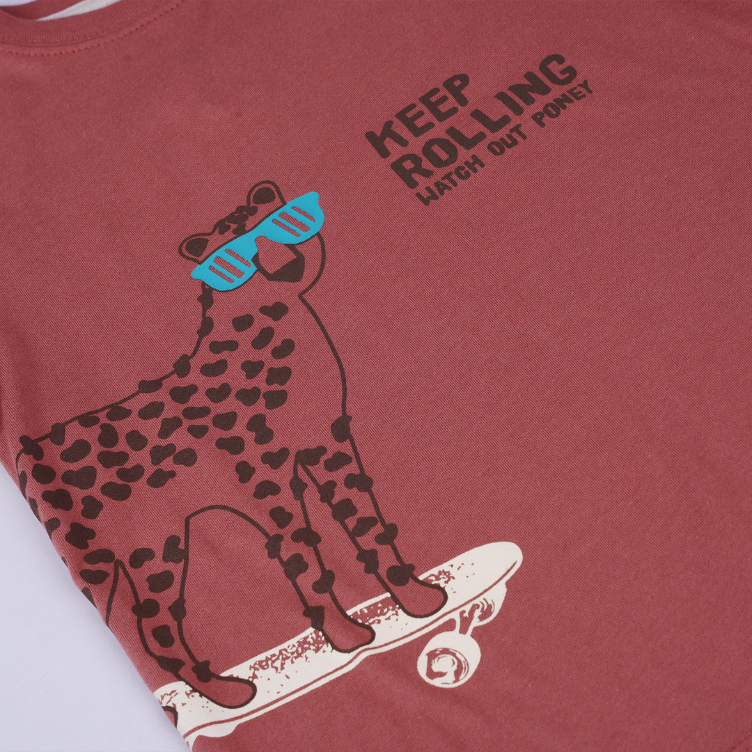 Poney Boys Brown Keep Rolling Short Sleeve Tee