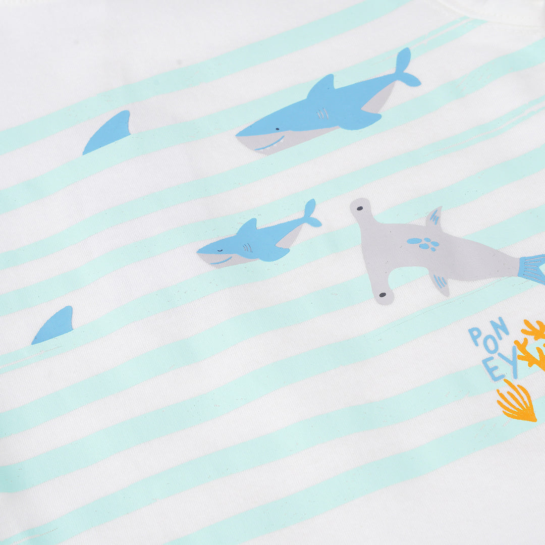 Poney Boys White Sea Life Short Sleeve Tee
