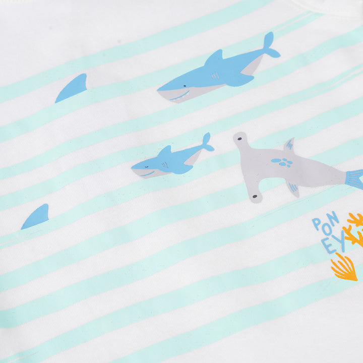 Poney Boys White Sea Life Short Sleeve Tee